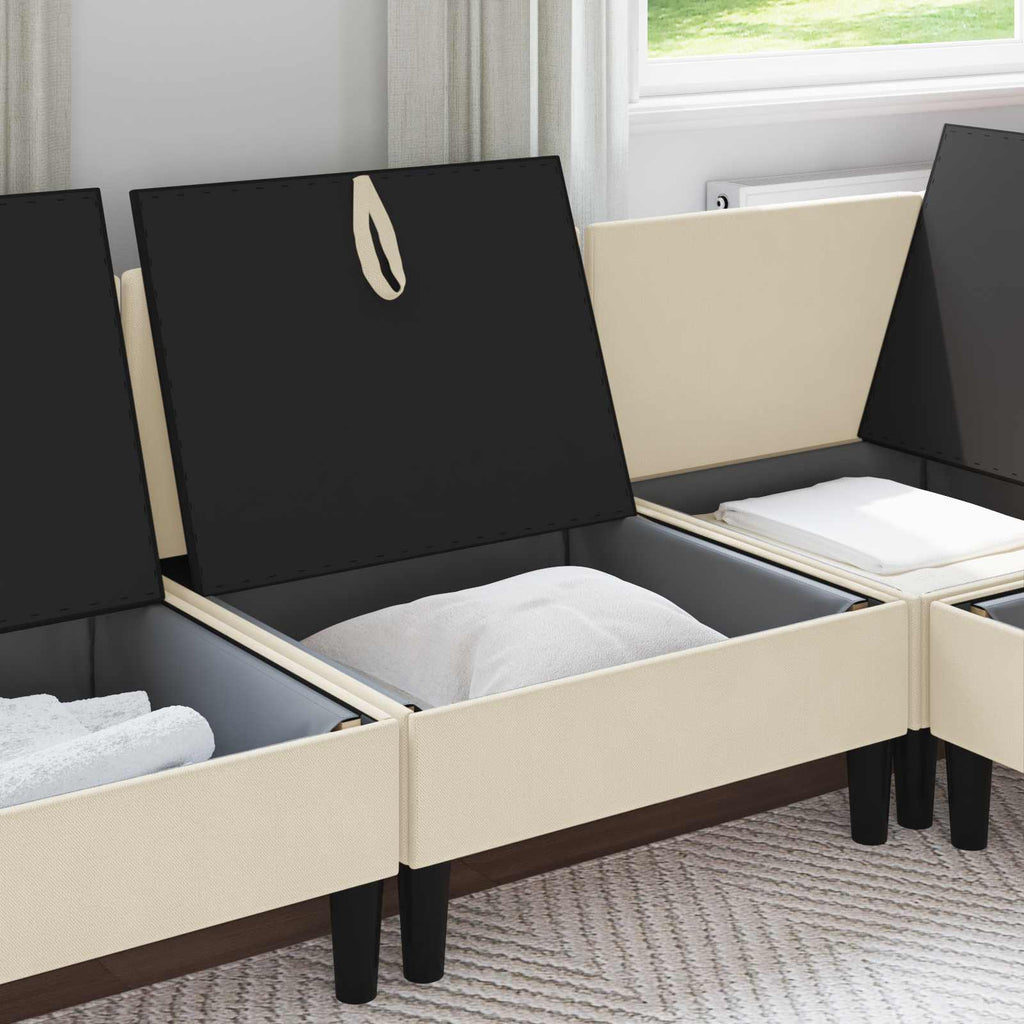 vidaXL Mittelsofa mit Stauraum Creme Samt