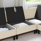vidaXL Mittelsofa mit Stauraum Creme Samt