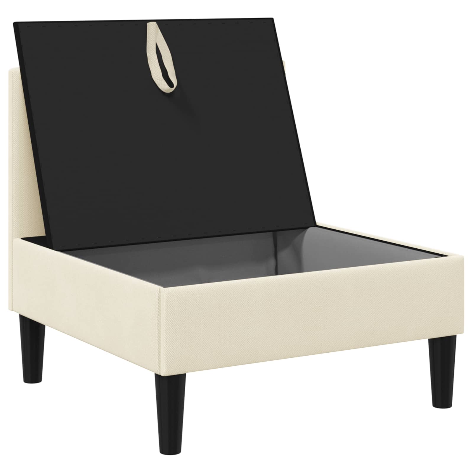 vidaXL Mittelsofa mit Stauraum Creme Samt