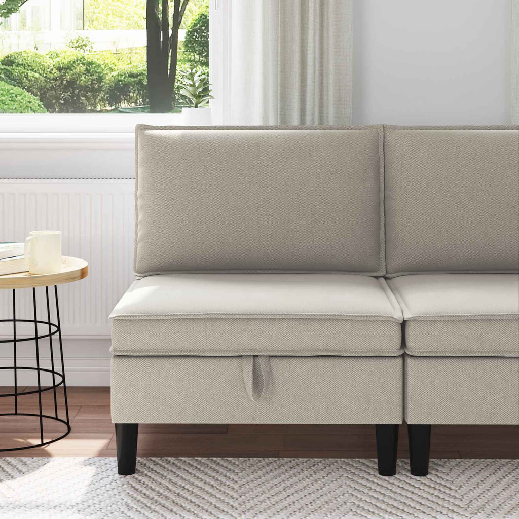 vidaXL Mittelsofa mit Stauraum Hafer Samt