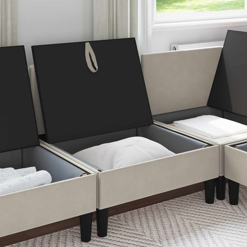 vidaXL Mittelsofa mit Stauraum Hafer Samt
