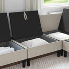 vidaXL Mittelsofa mit Stauraum Hafer Samt