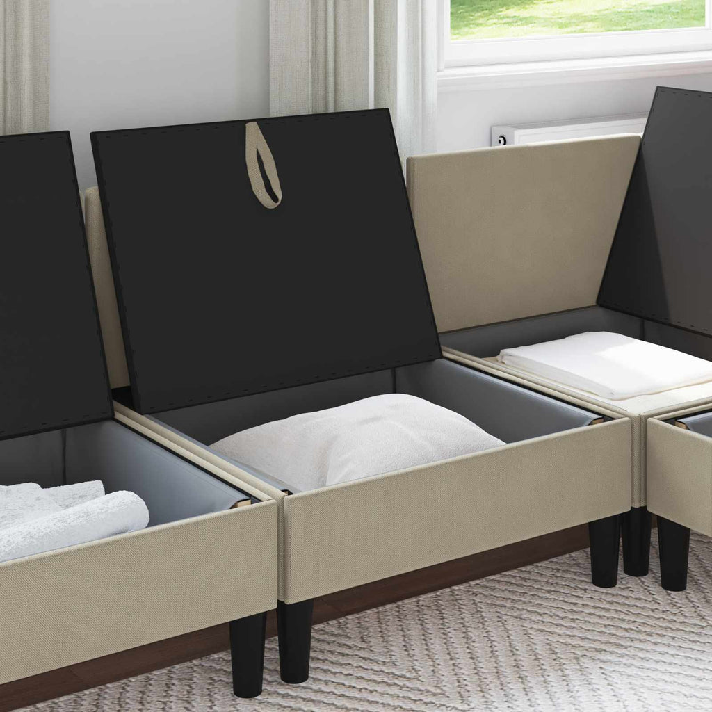 vidaXL Mittelsofa mit Stauraum Sand Samt