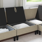 vidaXL Mittelsofa mit Stauraum Sand Samt