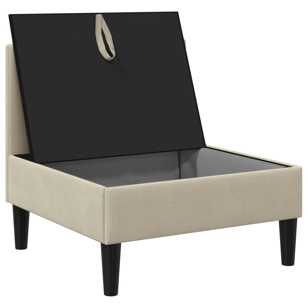 vidaXL Mittelsofa mit Stauraum Sand Samt