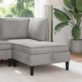 vidaXL Sofa-Hocker mit Stauraum Hellgrau Samt