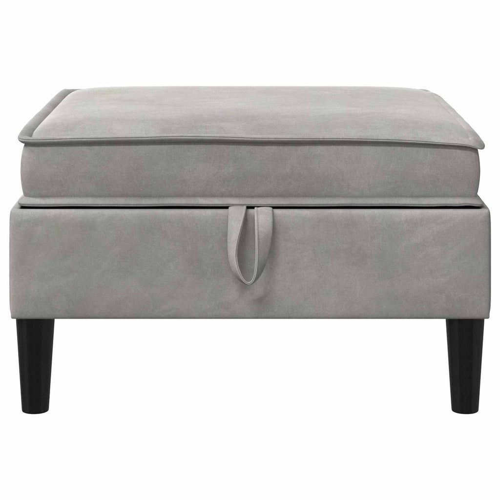 vidaXL Sofa-Hocker mit Stauraum Hellgrau Samt