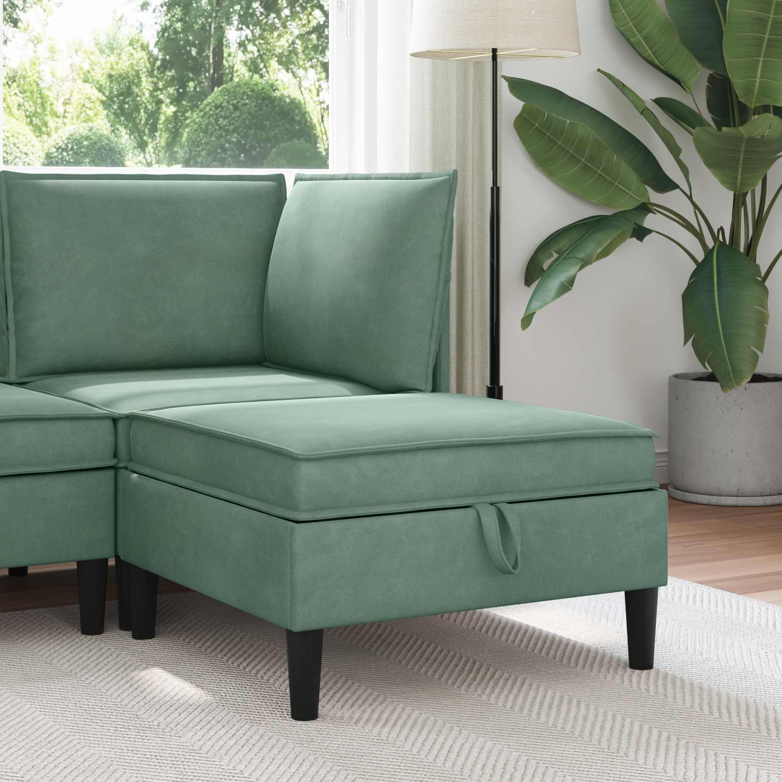 vidaXL Sofa-Hocker mit Stauraum Meergrün Samt