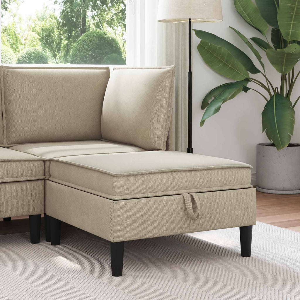 vidaXL Sofa-Hocker mit Stauraum Sand Samt