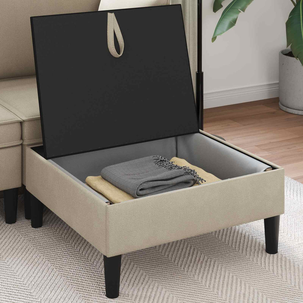 vidaXL Sofa-Hocker mit Stauraum Sand Samt