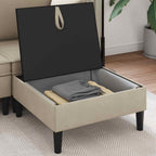 vidaXL Sofa-Hocker mit Stauraum Sand Samt