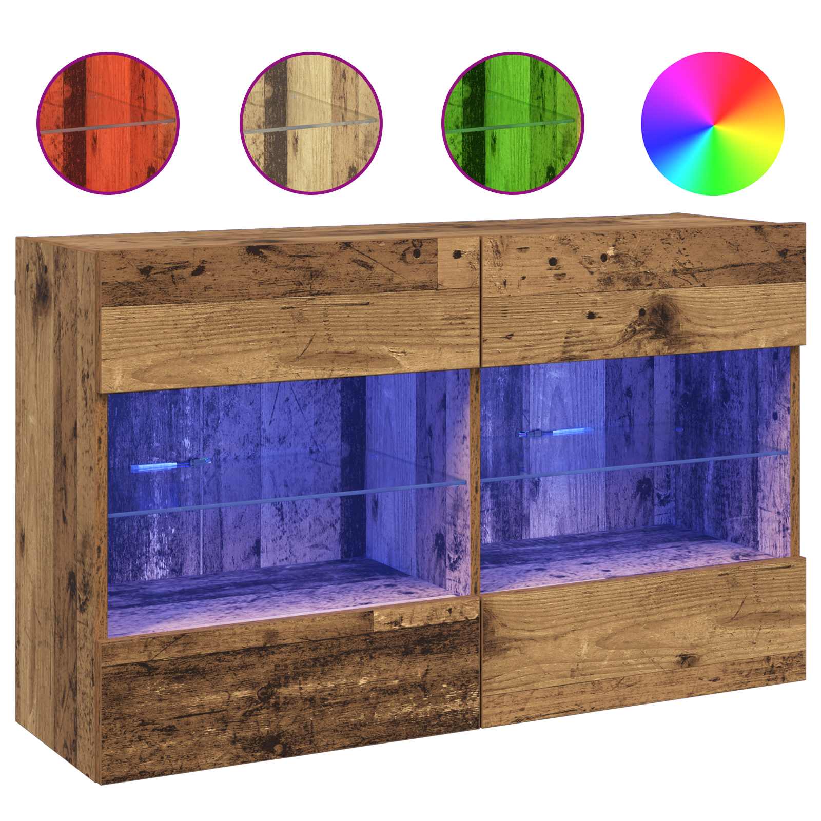 vidaXL TV-Wandschrank Altholz 98,5 x 30 x 60,5 cm Holzwerkstoff