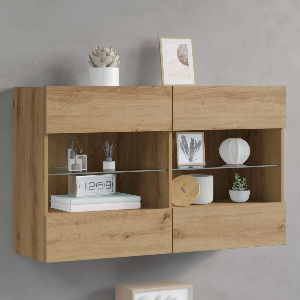 vidaXL TV-Wandschrank Artisan-Eiche 98,5 x 30 x 60,5 cm Holzwerkstoff
