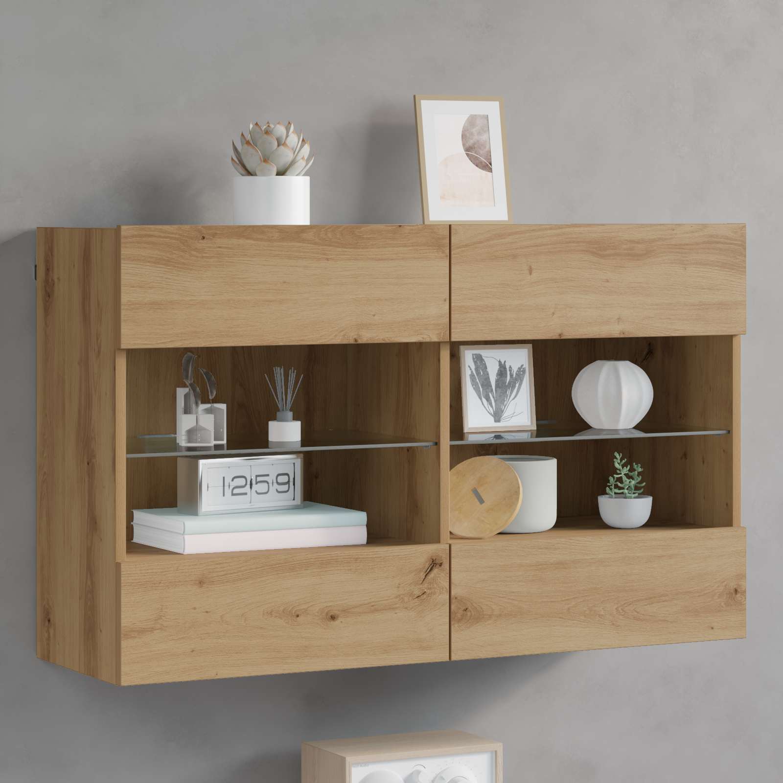 vidaXL TV-Wandschrank Artisan-Eiche 98,5 x 30 x 60,5 cm Holzwerkstoff