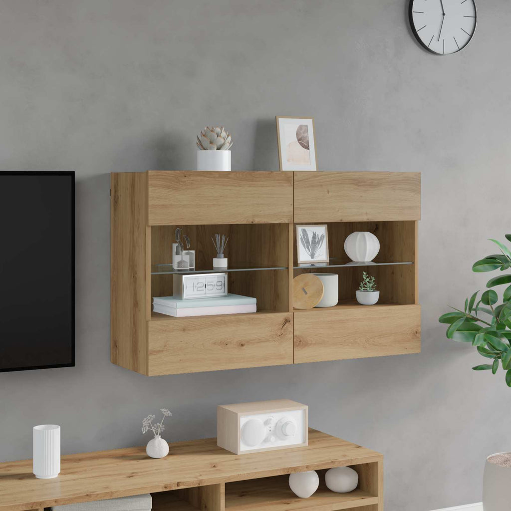 vidaXL TV-Wandschrank Artisan-Eiche 98,5 x 30 x 60,5 cm Holzwerkstoff