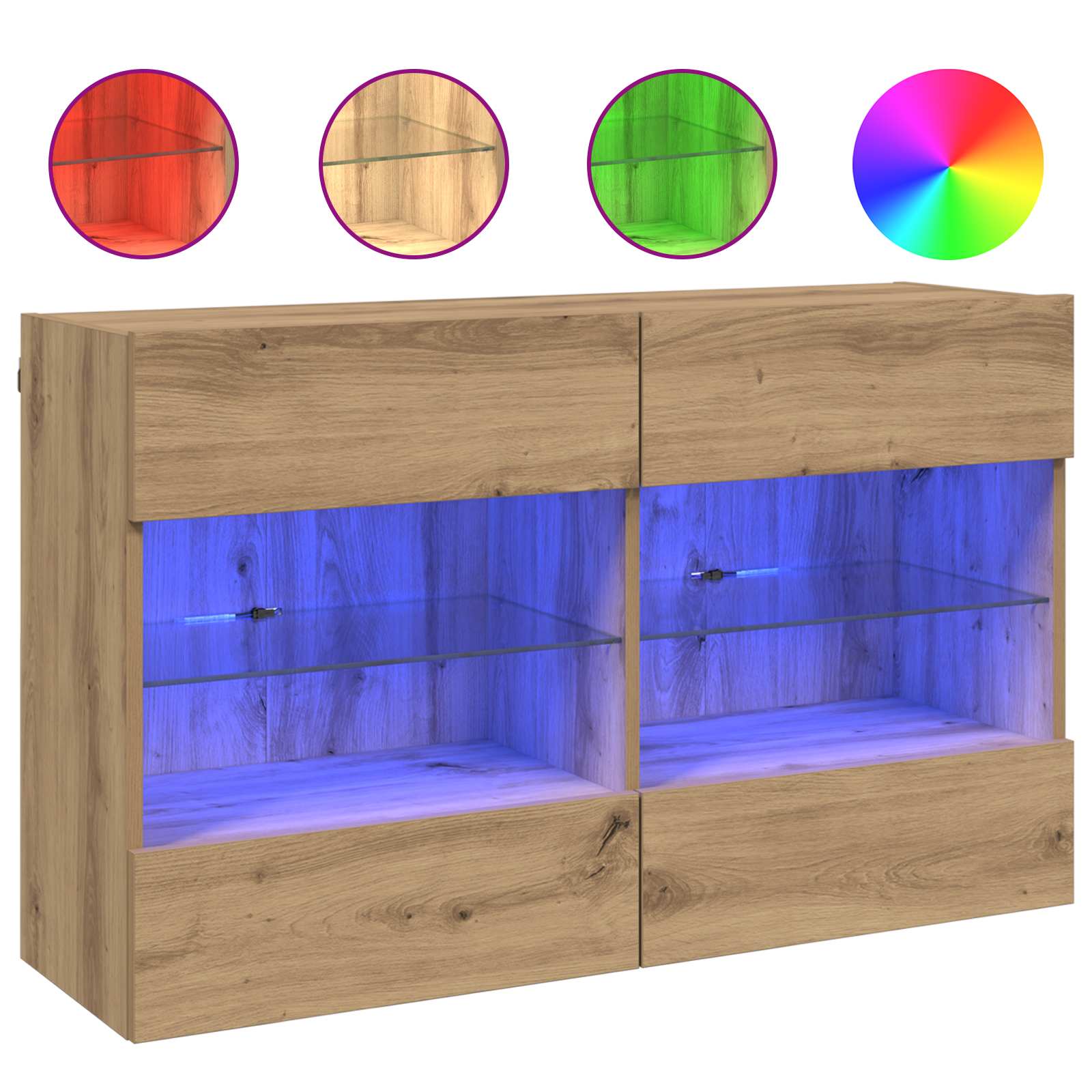 vidaXL TV-Wandschrank Artisan-Eiche 98,5 x 30 x 60,5 cm Holzwerkstoff