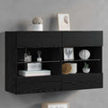 vidaXL TV-Wandschrank mit LED Schwarz Eichen-Optik 98,5 x 30 x 60,5 cm