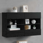 vidaXL TV-Wandschrank mit LED Schwarz Eichen-Optik 98,5 x 30 x 60,5 cm