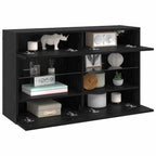 vidaXL TV-Wandschrank mit LED Schwarz Eichen-Optik 98,5 x 30 x 60,5 cm