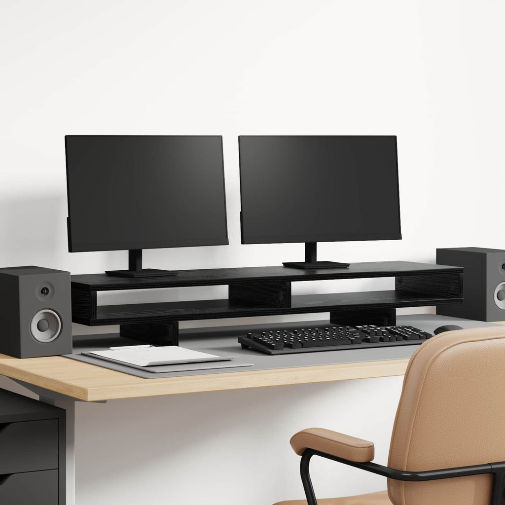 vidaXL Monitor Halterung Schwarz 100 x 27 x 15 cm Holzwerkstoff