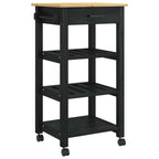 vidaXL Küchentrolley MONZA Schwarz 48 x 40 x 88,5 cm Massivholz Kiefer