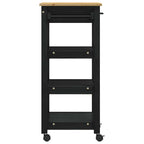 vidaXL Küchentrolley MONZA Schwarz 48 x 40 x 88,5 cm Massivholz Kiefer