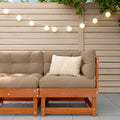 vidaXL Gartenecksofa Massives Kiefernholz Wachsboden Kiefer