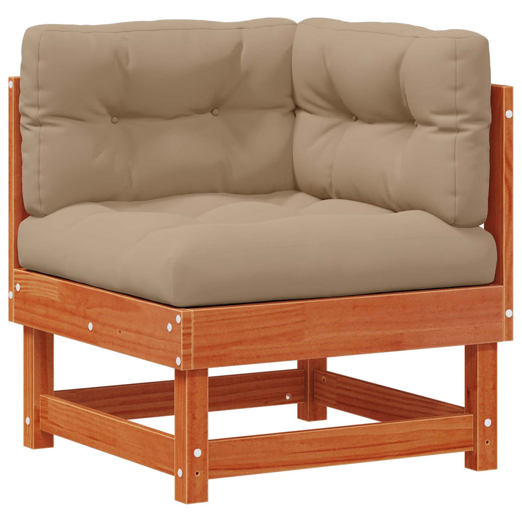 vidaXL Gartenecksofa Massives Kiefernholz Wachsboden Kiefer