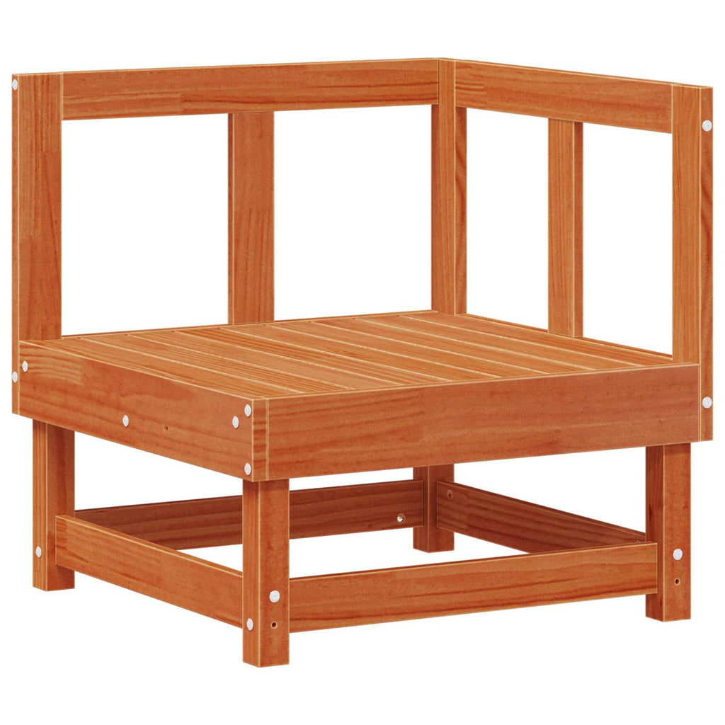 vidaXL Gartenecksofa Massives Kiefernholz Wachsboden Kiefer