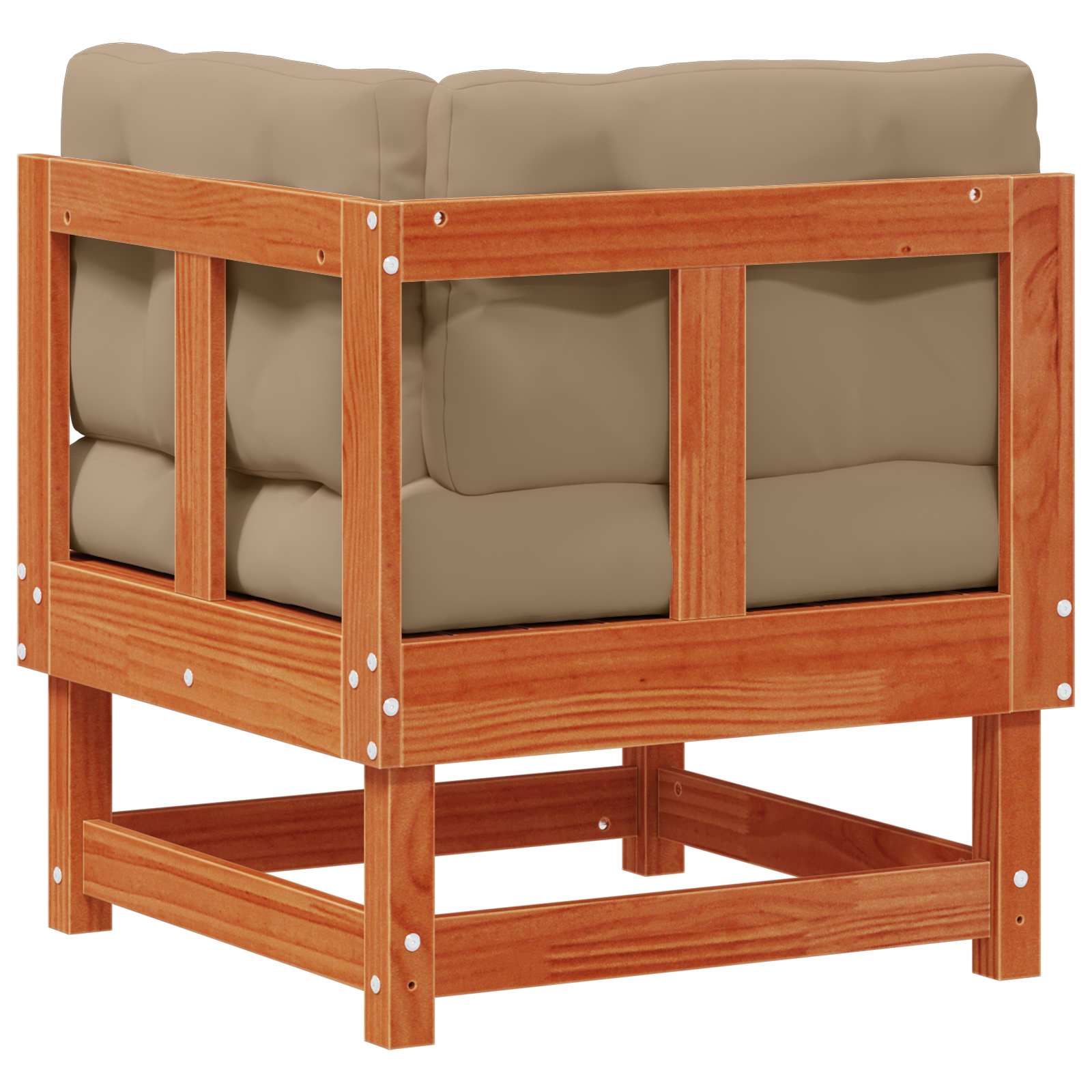 vidaXL Gartenecksofa Massives Kiefernholz Wachsboden Kiefer