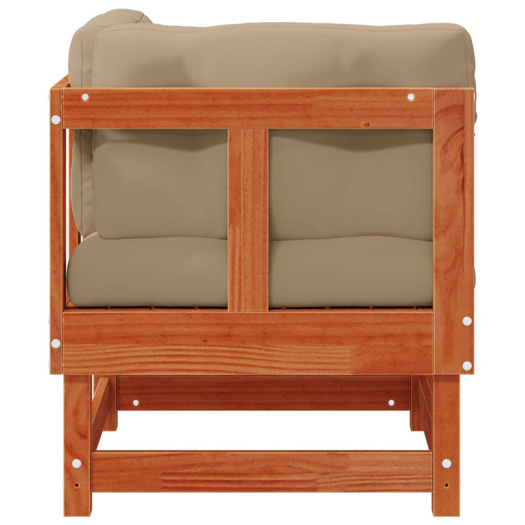 vidaXL Gartenecksofa Massives Kiefernholz Wachsboden Kiefer