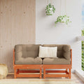 vidaXL 2 Stück Gartenecksofa Massives Kiefernholz Wachsbraun