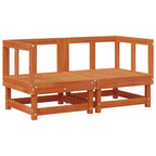 vidaXL 2 Stück Gartenecksofa Massives Kiefernholz Wachsbraun