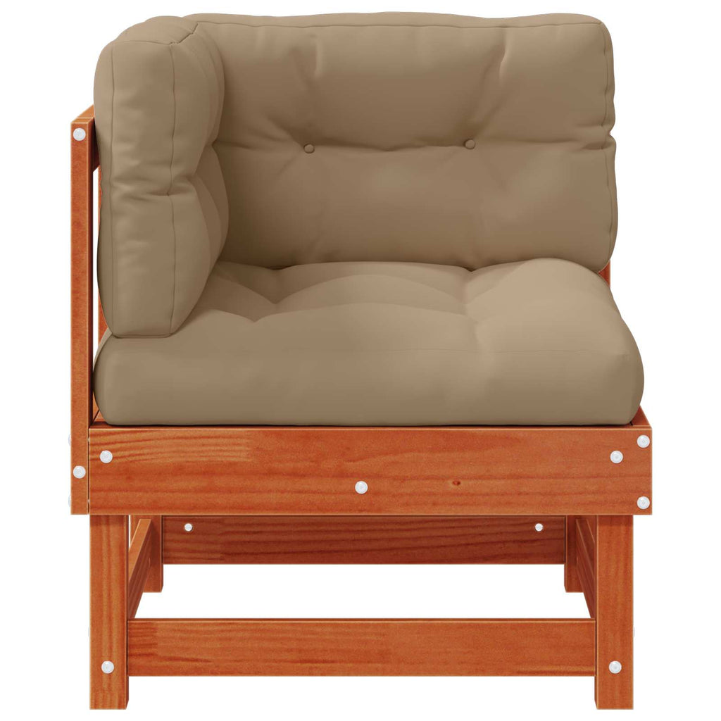 vidaXL 2 Stück Gartenecksofa Massives Kiefernholz Wachsbraun