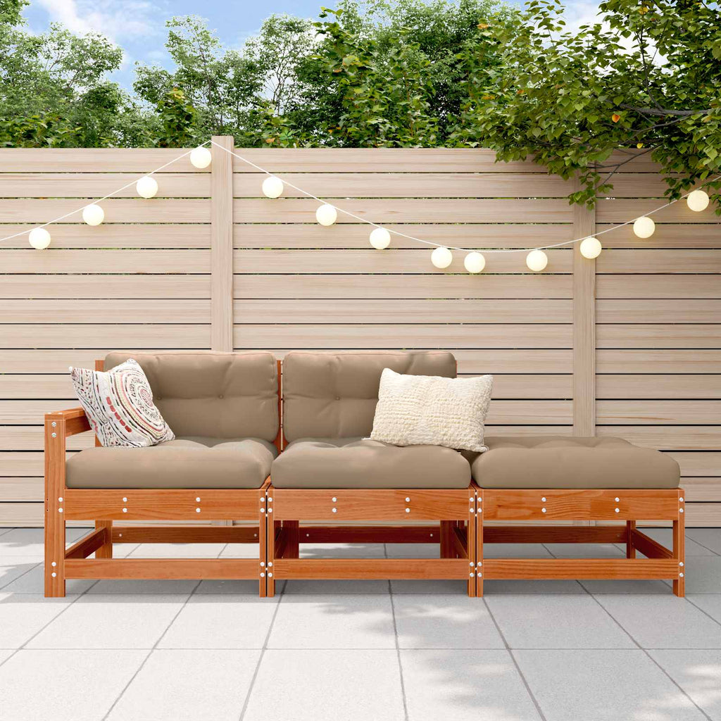 vidaXL Sectional Sofa Einheiten 3 Stück Wachsbraun
