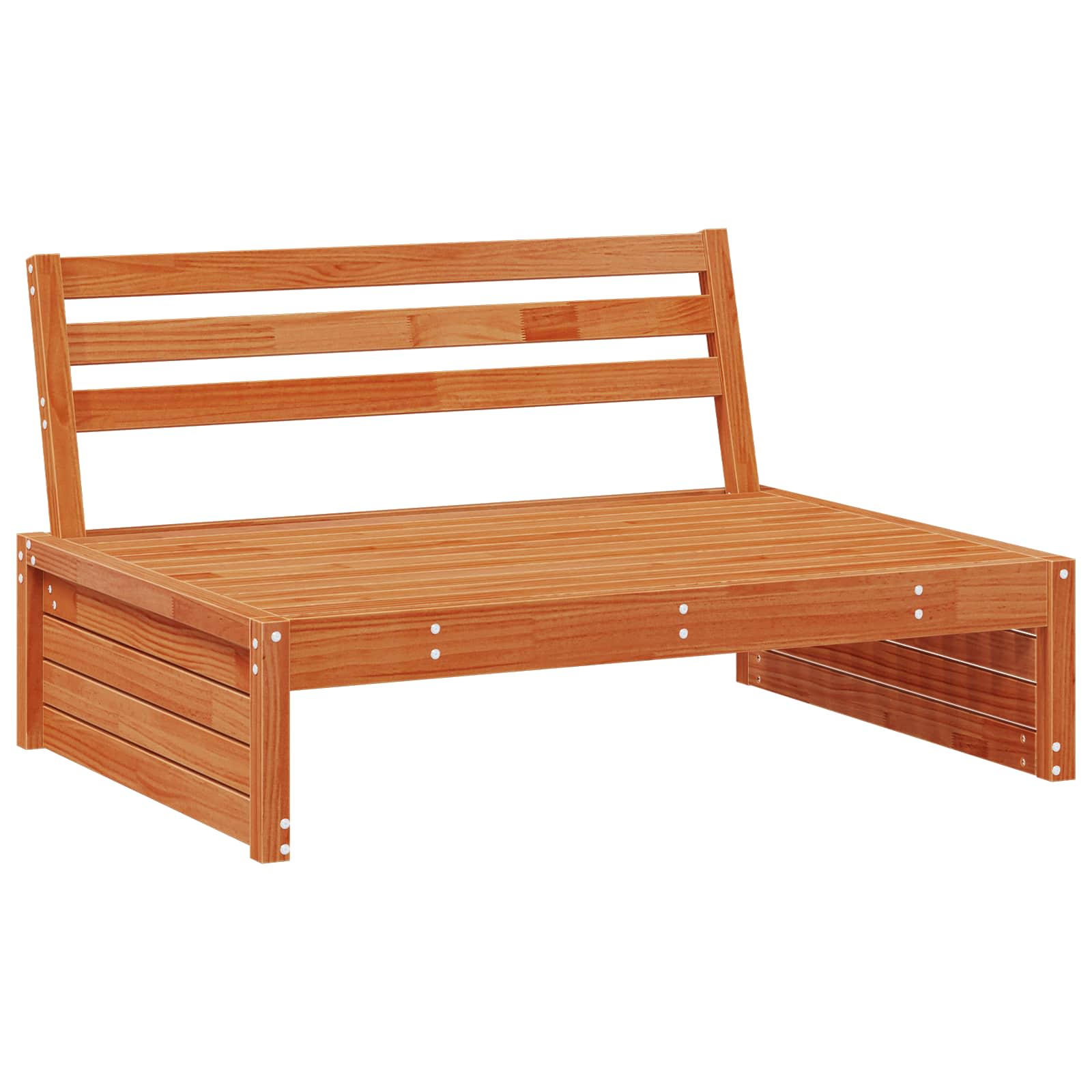vidaXL Garten Mittelssofa Massivholz Kiefer Wachsbraun