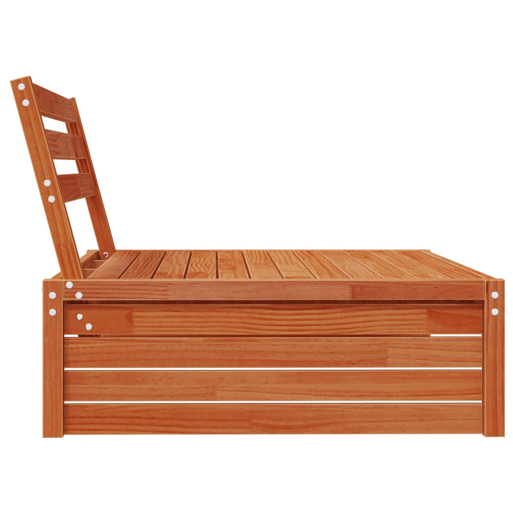 vidaXL Garten Mittelssofa Massivholz Kiefer Wachsbraun
