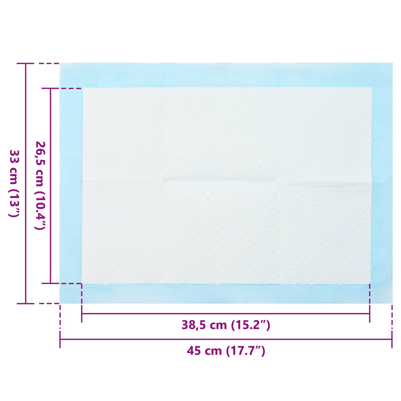vidaXL Vliesstoff Haustier Trainingspad 50 pcs 45 x 33 cm Vliesstoff