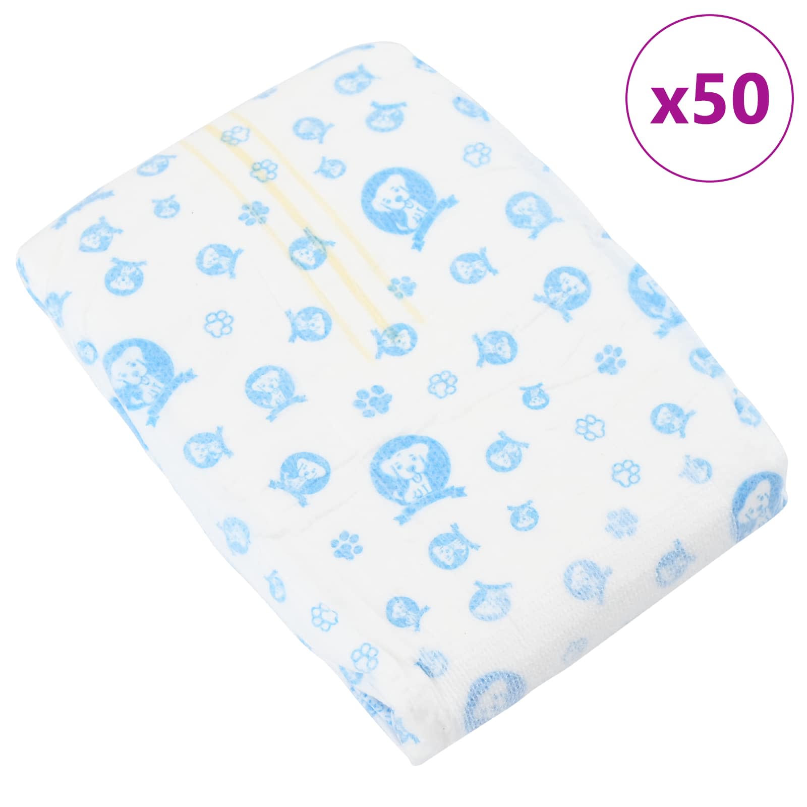 vidaXL Einweg-Hundewindel für Rüden 50 pcs Weiß S
