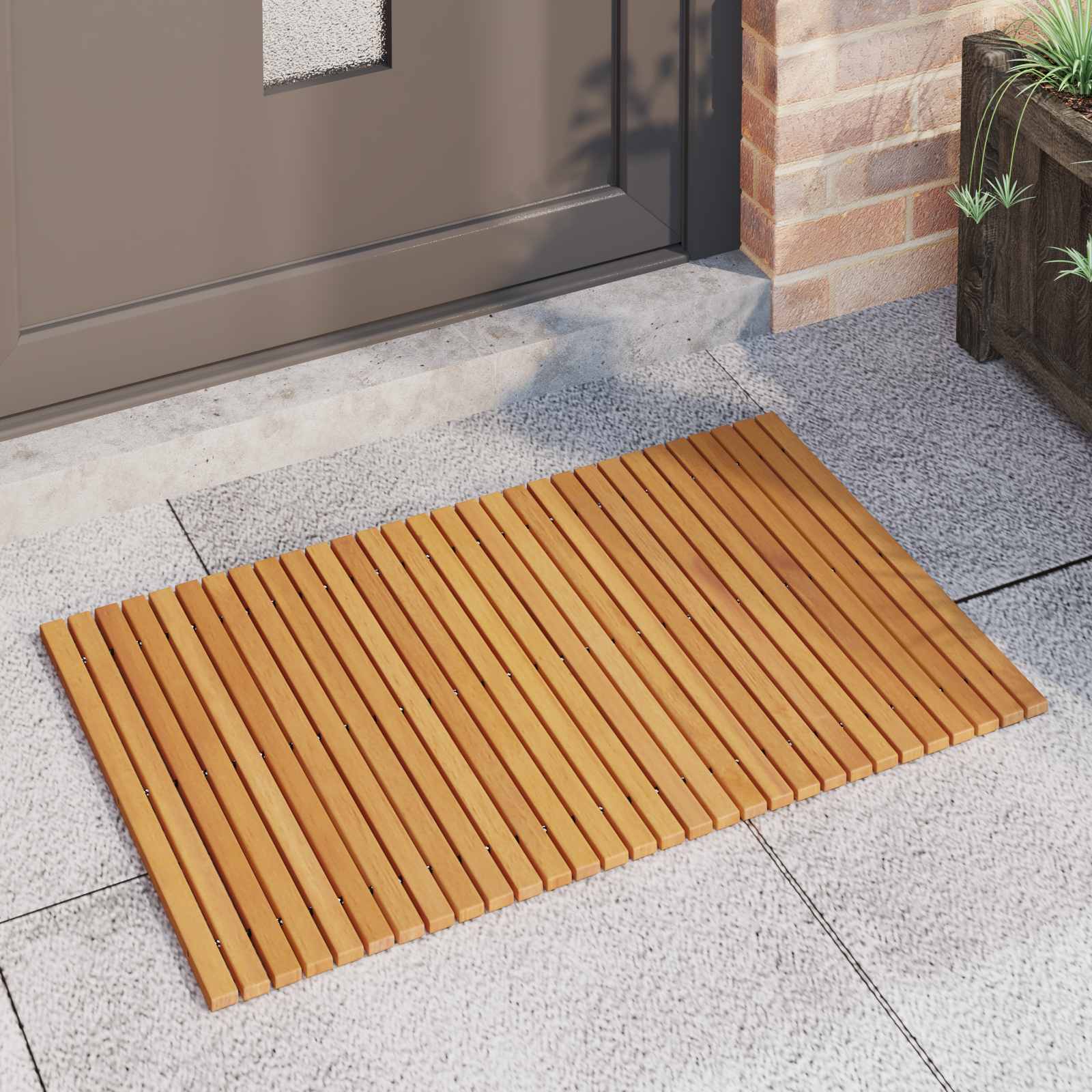 vidaXL Badematte Braun 80 x 50 cm Massivholz Akazie