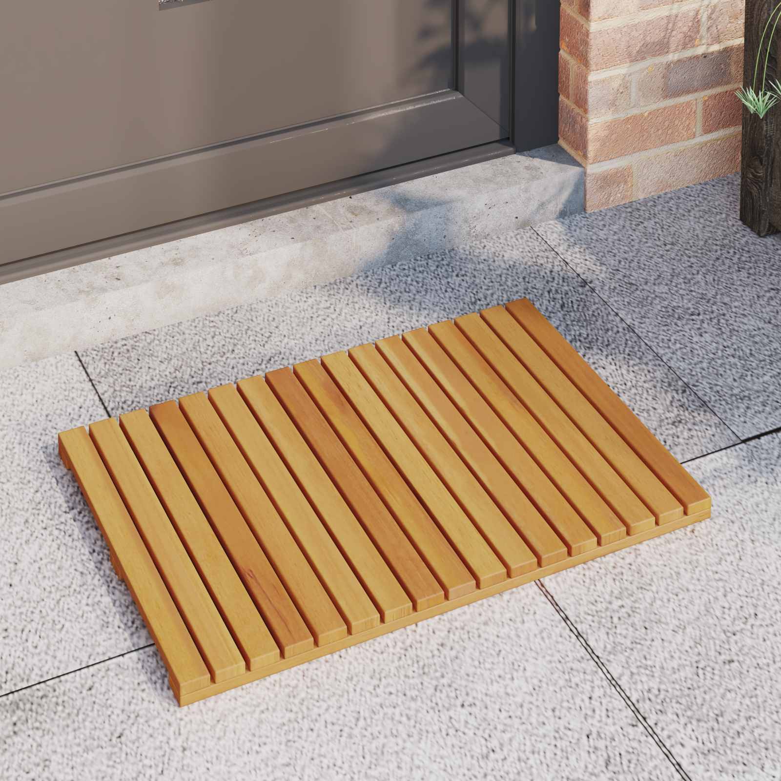 vidaXL Badematte Uni Braun 60 x 40 cm Holz