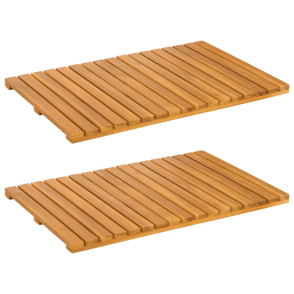 vidaXL Badematte Uni Braun 60 x 40 cm Holz