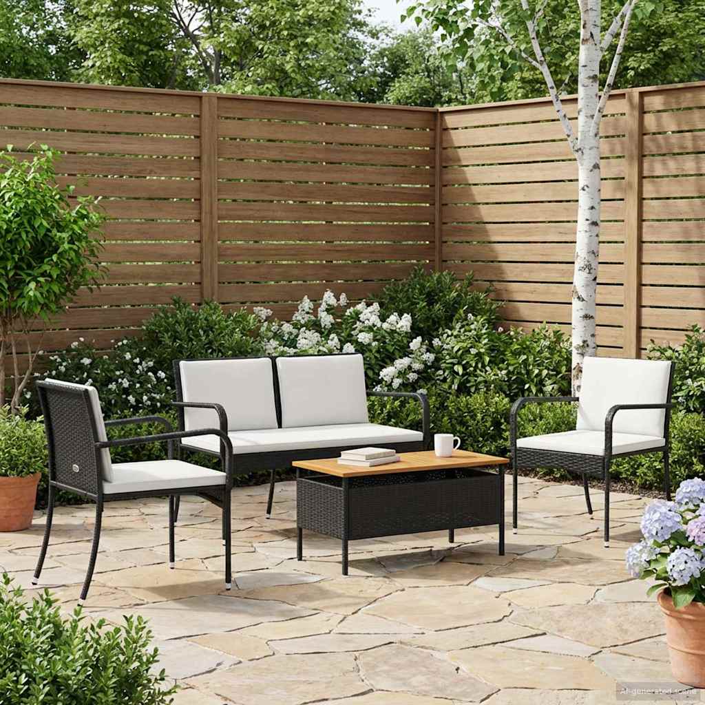 vidaXL Garten Set mit Kissen Stahl