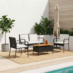 vidaXL Garten Set mit Kissen Stahl