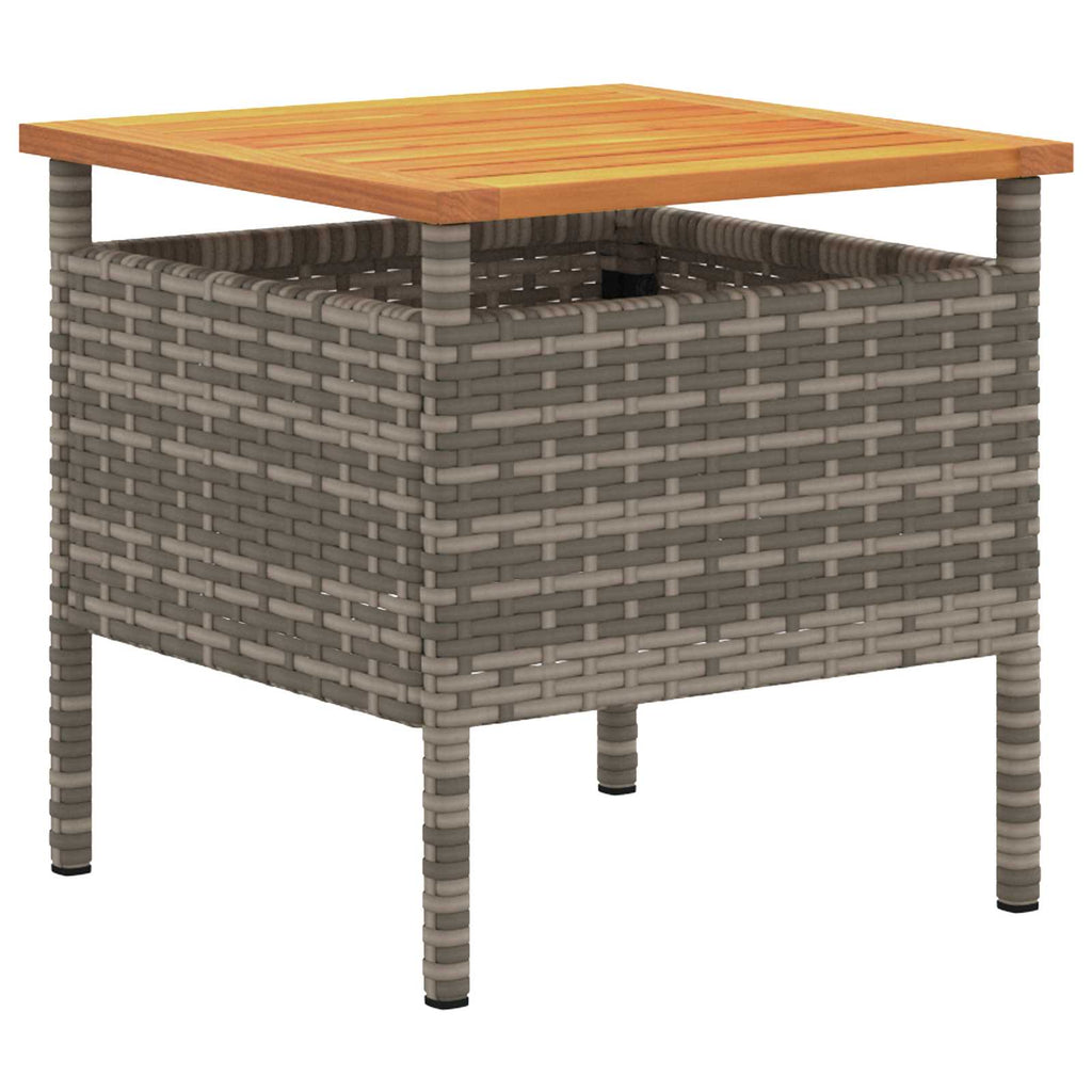vidaXL Garten Bistro Set mit Kissen 3-teilig Grau Poly-Rattan