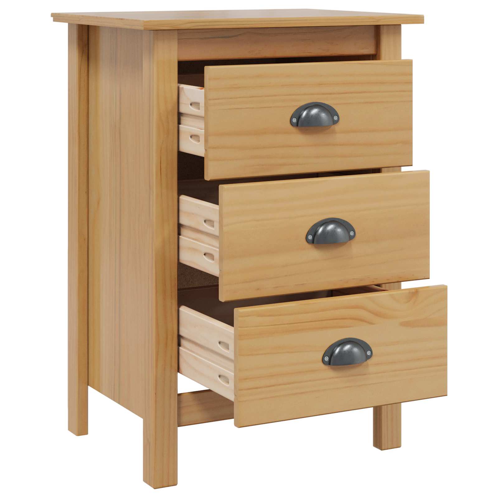 vidaXL Nachttisch HILL Honigbraun 46 x 35 x 65 cm Massivholz Kiefer