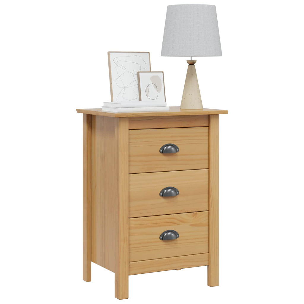 vidaXL Nachttisch HILL Honigbraun 46 x 35 x 65 cm Massivholz Kiefer