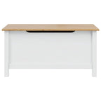 vidaXL Aufbewahrungsbox HILL Weiß und Honigbraun 90 x 40 x 45 cm