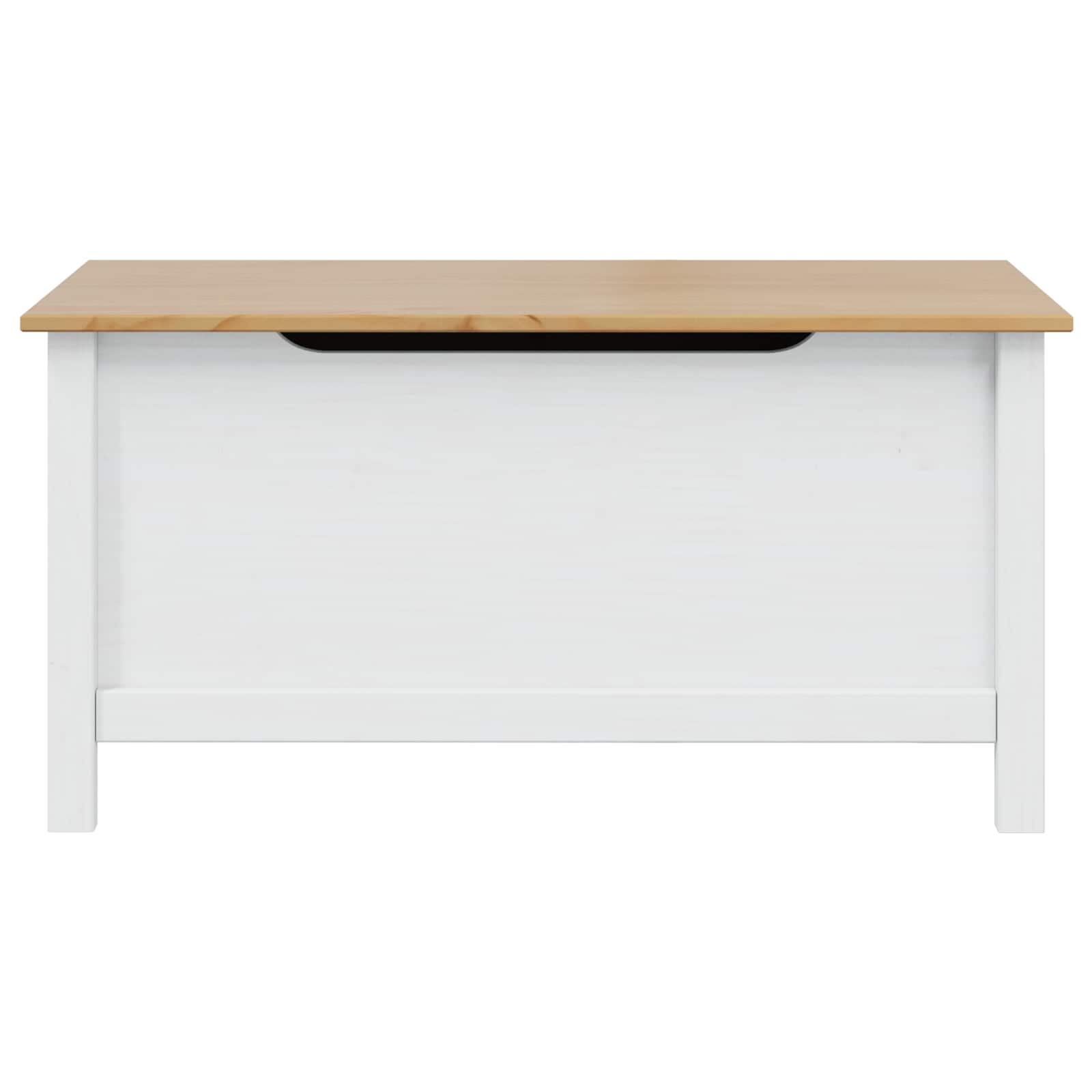 vidaXL Aufbewahrungsbox HILL Weiß und Honigbraun 90 x 40 x 45 cm
