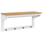vidaXL Garderobenständer HILL Weiß und Honigbraun 90 x 35 x 41,5 cm